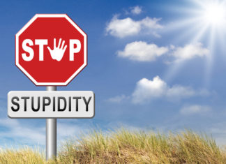 Stop stupidity sign