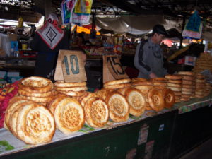 Designs on Kyrgyz nan bread. 