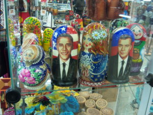 Obama and Medvedev Russian (matroshkis) stacking dolls