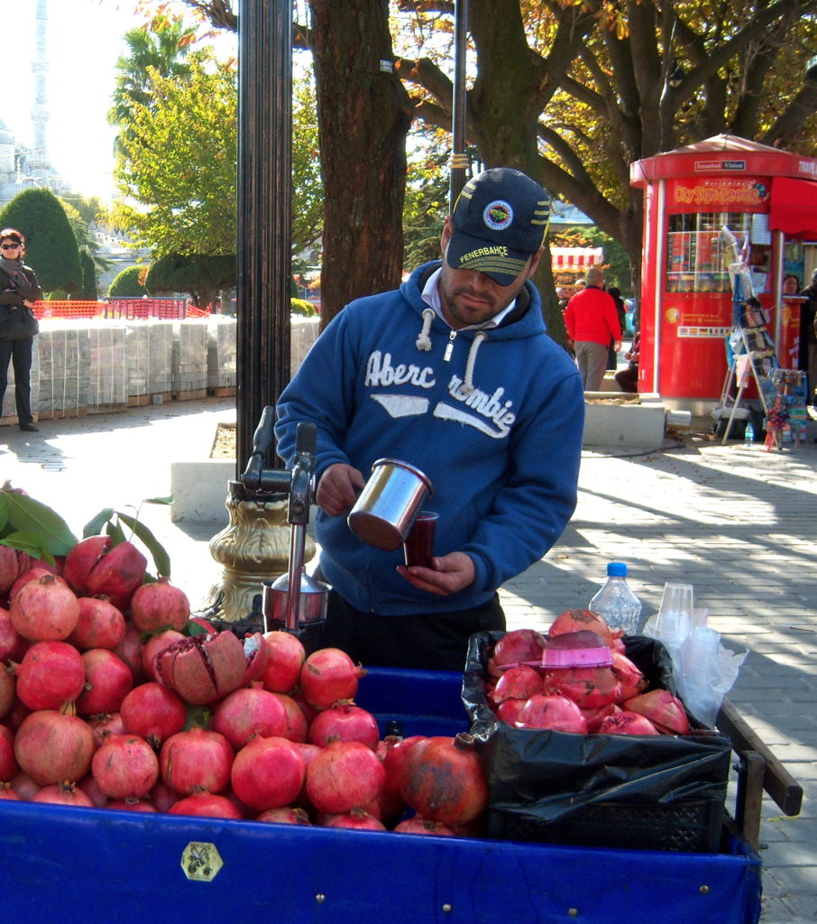 Fresh pomegranate juice by the Hagia Sophia