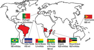 Map of Portuguese-speaking countries