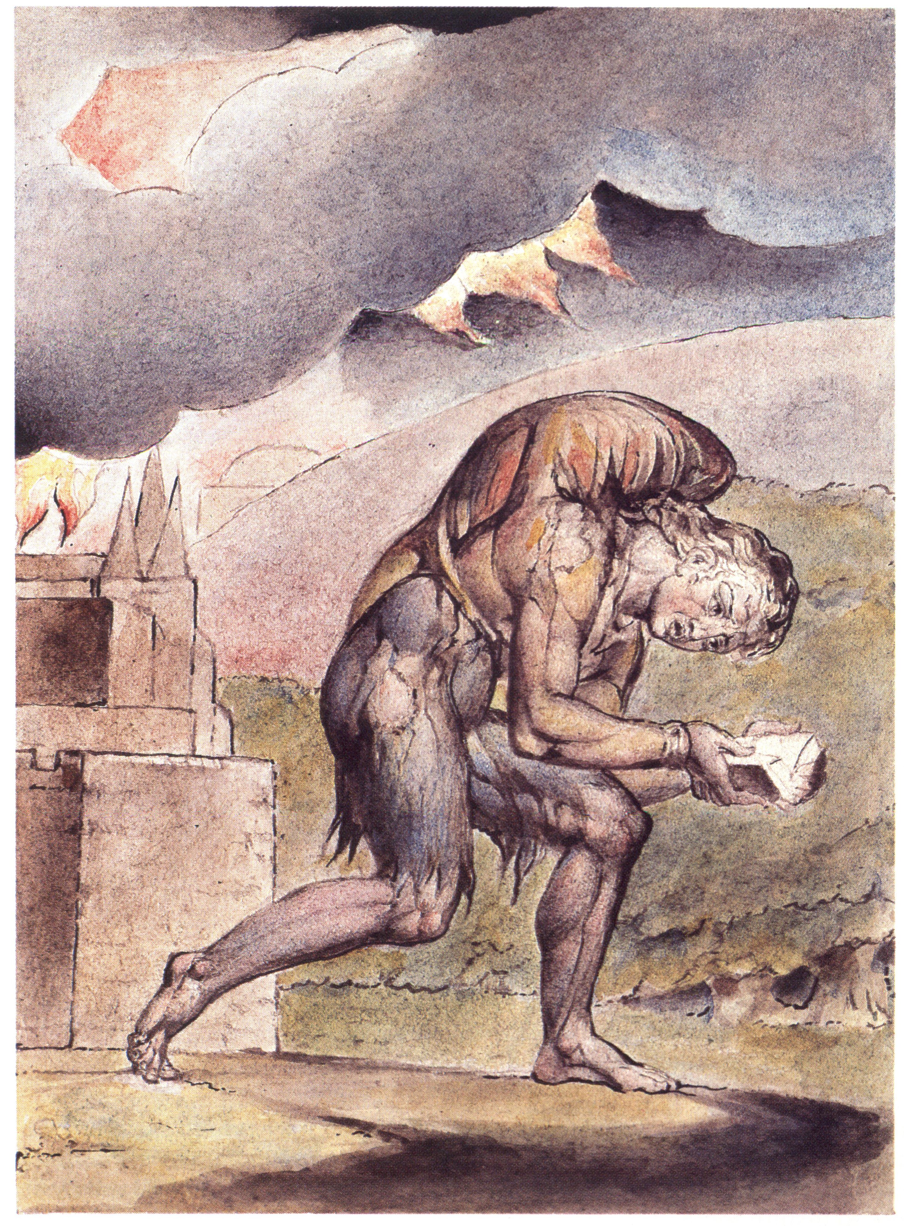 William Blake - John Bunyan - Cristian Reading in His Book 