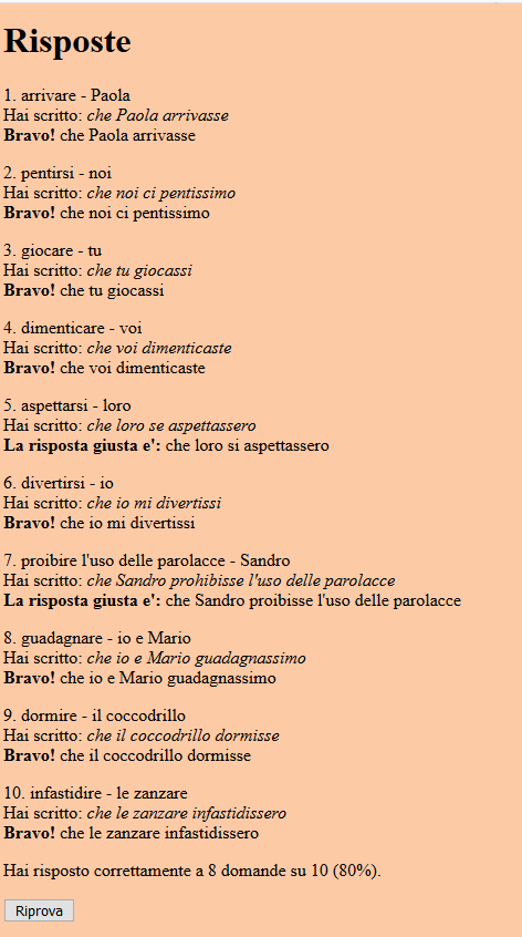 10 Italian imperfect subjunctive execises