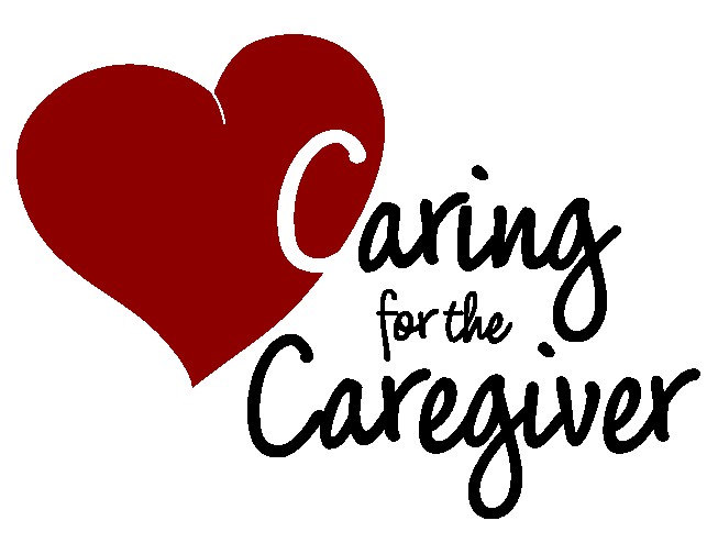 Caring for the caregiver text in a heart